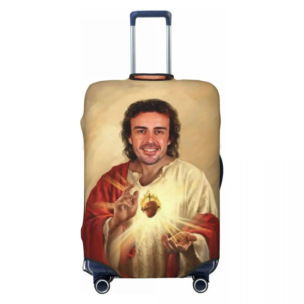 Fernandos Alonsos Saint Head Suitcase Cover Travel Holiday Fun Luggage Supplies Protection