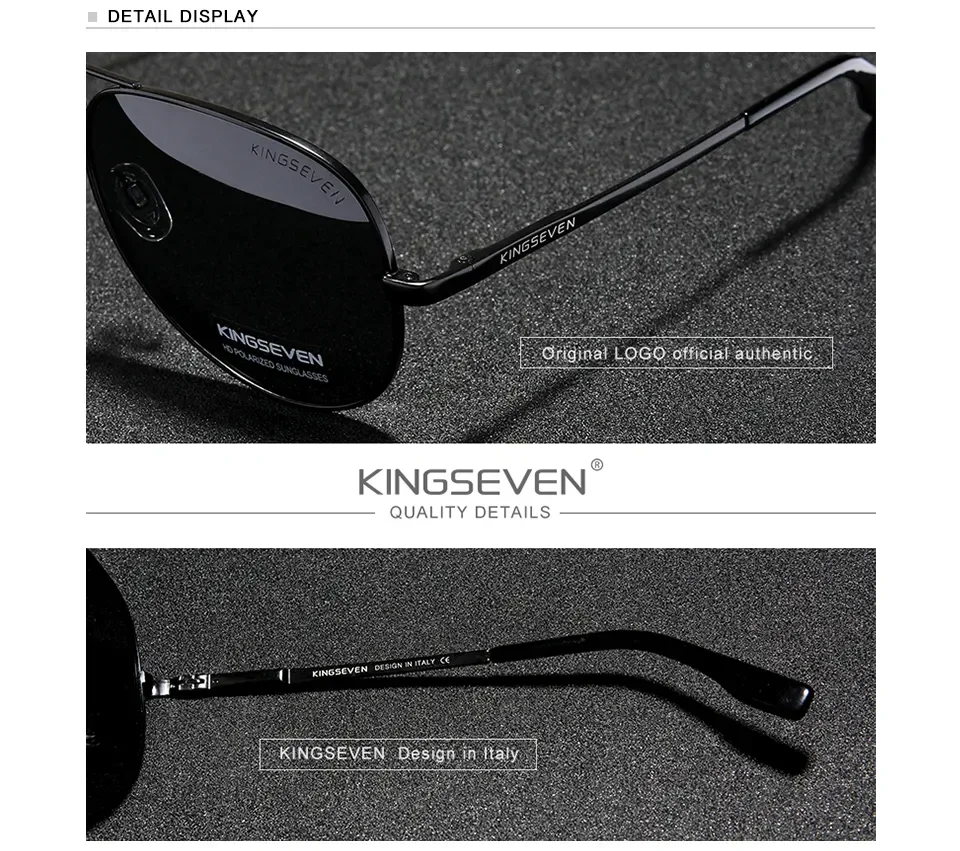 Echte KINGSEVEN Männer Aluminium Sonnenbrille Polarisierte UV400 Spiegel Männliche Sonnenbrille Für Frauen Angeln Fahren Brillen – Detail 1