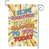 Inspirational Spring Summer Decorative Garden Flag Something Good Happens To You Sun Sunshine Flower 12 x 18 Inch Double Sid jjp