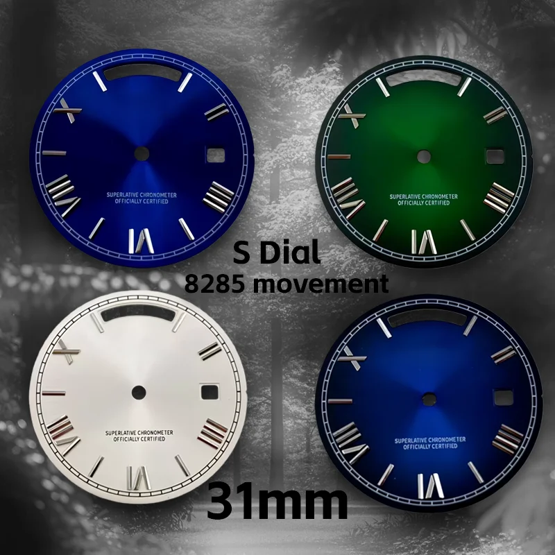 

31MM S logo 8285 Roman numeral dial, no luminous, suitable for 8285 movement, watch modification accessory