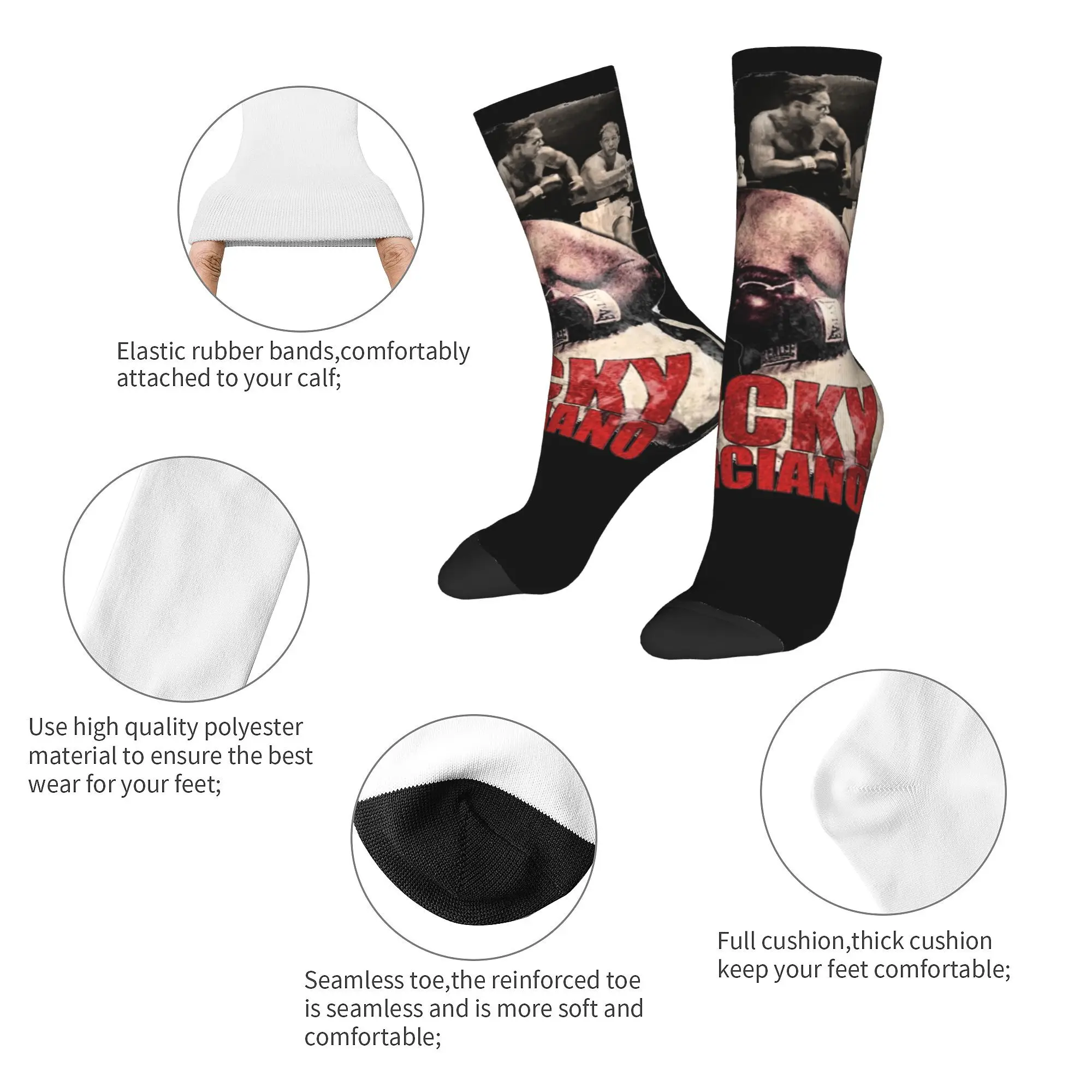 Cozy  Men Women Socks Rockys Marciano boxing boxer Accessories Comfortable  Graphic Sock All Seasons