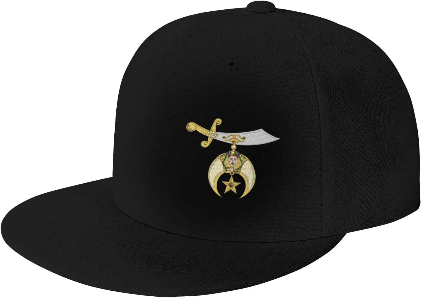 

Masonic Shriner Split Flat Cap Classic Adjustable Baseball Caps for Men Women Black Snapback Cap One Size