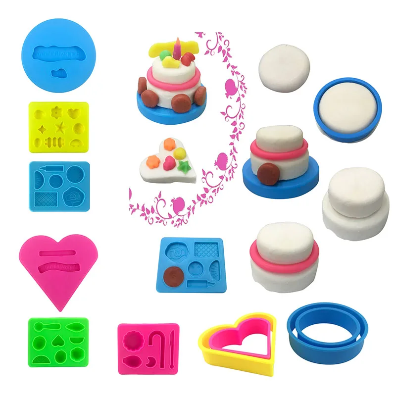 Juego de Herramientas de plastilina para niños, moldes de plastilina, rodillos de corte, accesorios de juego para arcilla seca al aire y masa,