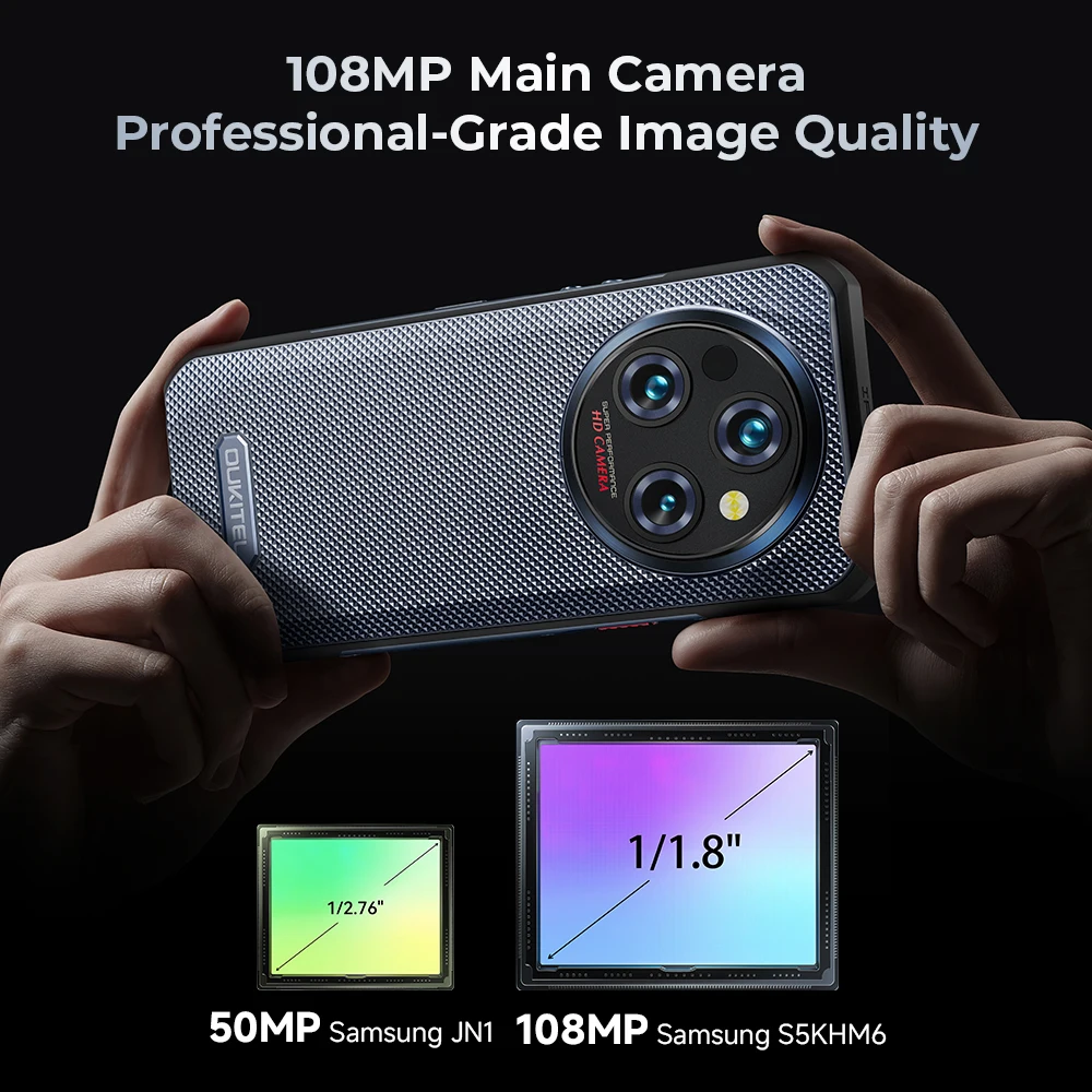Oukitel WP35 Rugged Phone MTK 7025, 5G, 11000mAh, 6.6" FHD+, 24GB + 256GB, 108MP, NFC Android 15 Smartphone