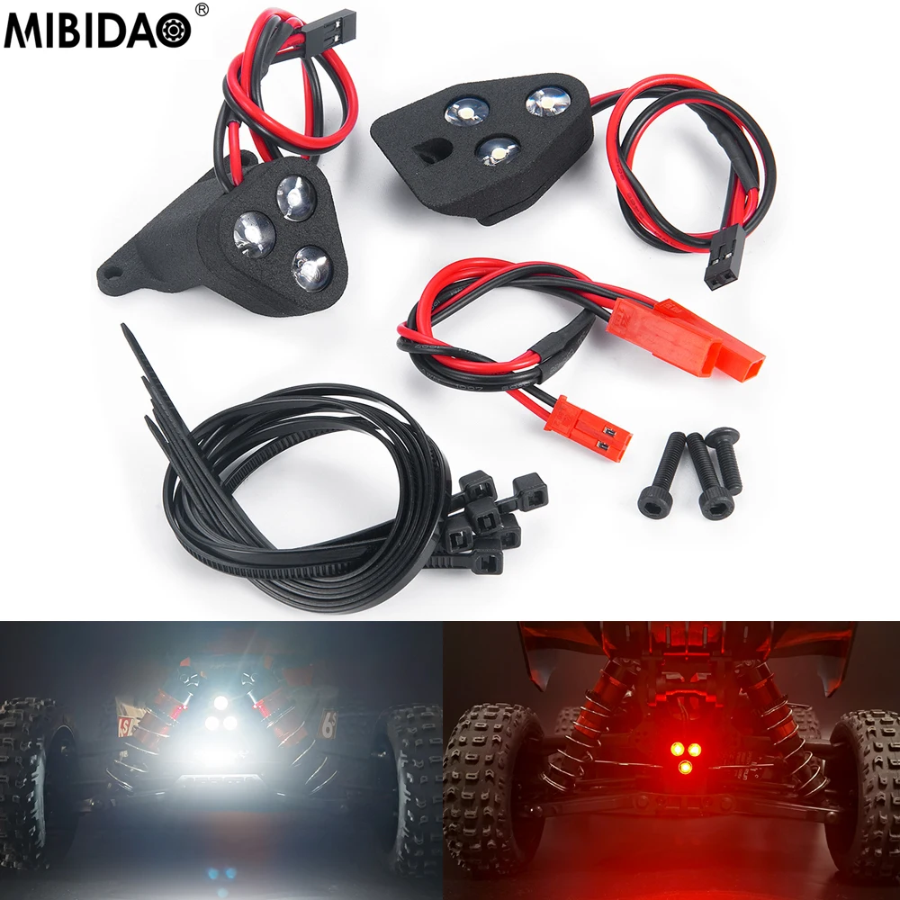 MIBIDAO Simulation Headlight & Taillight LED Light Group For 1/8 Typhon 6S BLX TLR Tuned Buggy Upgrade Parts