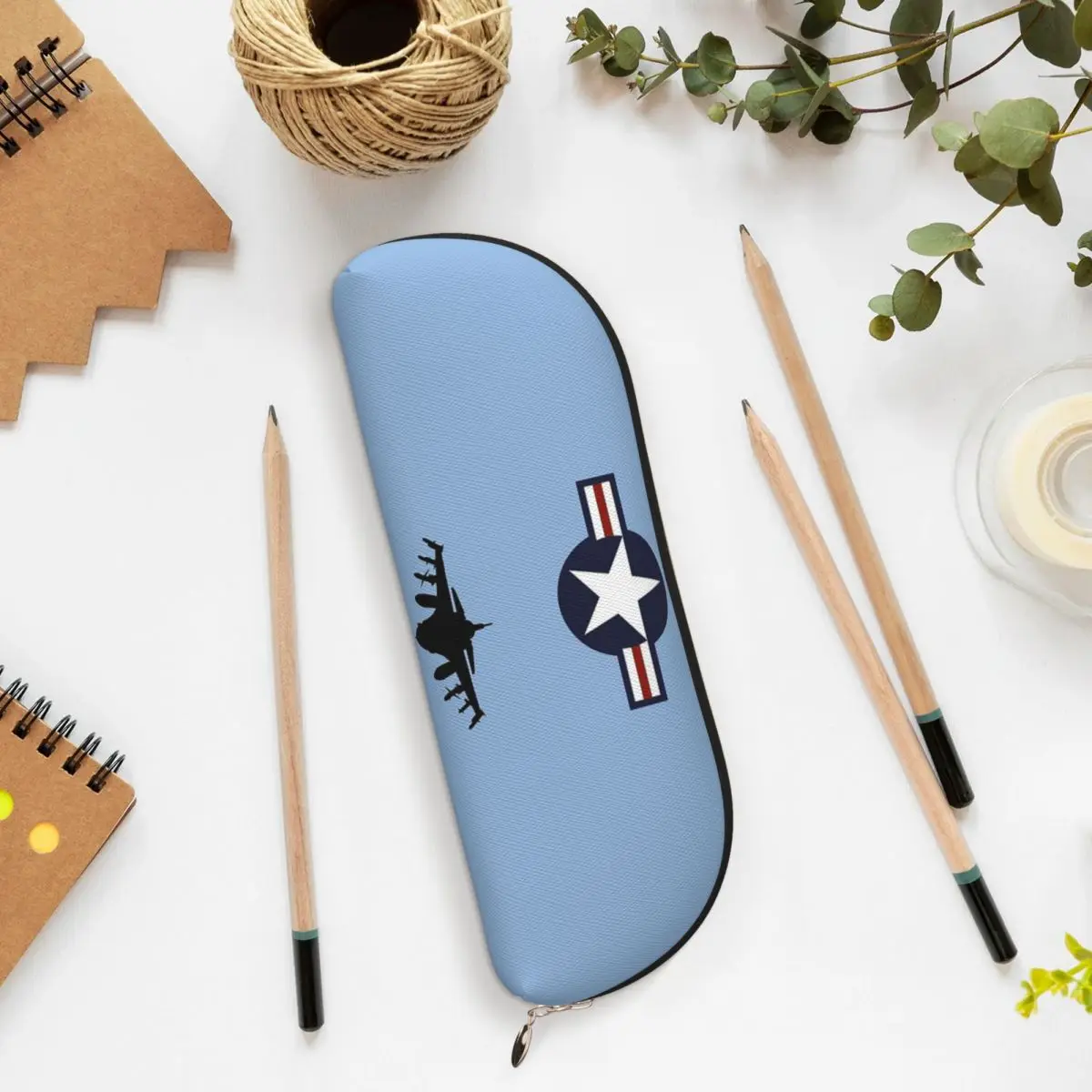 القوات الجوية الأمريكية العسكرية F16 تصميم الطائرات مقلمة الحقيبة قلم رصاص تخزين لوازم مكتبية سعة كبيرة صندوق القلم حقيبة أقلام رصاص