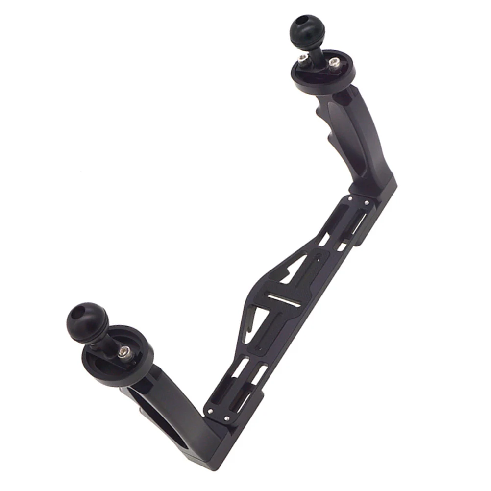 

Dual 1/4 Inch Screw Aluminium Alloy Underwater Tray Mount Stabilizer For Diving Housing Smartphone Black Lightweight Sturdy