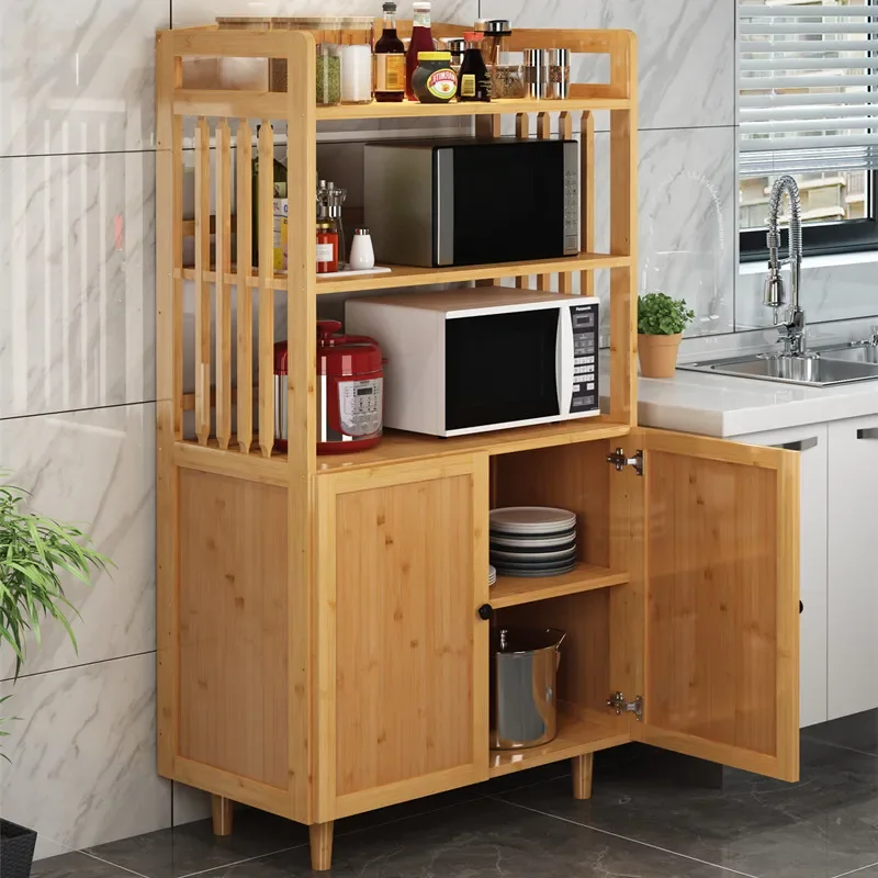 Kitchen sideboard household storage solid wood small cabinet tea cupboard simple multifunctional storage cabinet shelf