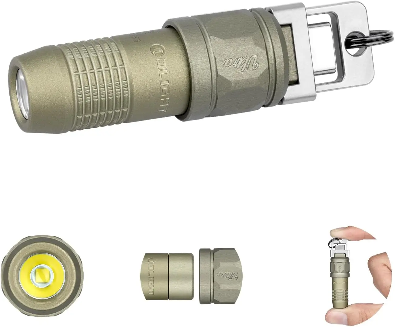 OLIGHT iUltra Rechargeable Mini EDC Keychain Flashlight Olive-Green