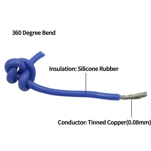 Imagen 2 del producto Caja de alambre de cobre súper suave (kit de mezcla de 5 colores) Cable de cobre estañado eléctrico de silicona Flexible resistente al calor 30/28/26/24/22/20AWG