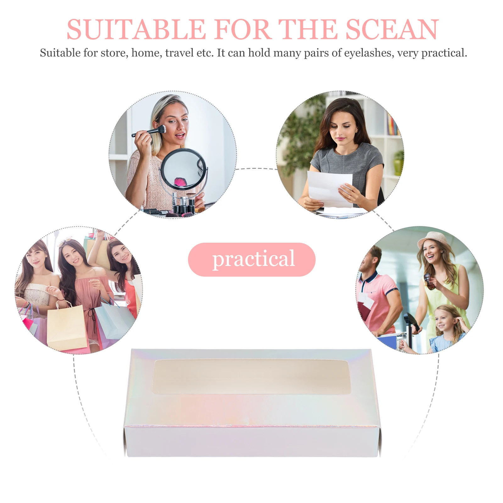 

25 Pcs Eyelash Box False Eyelashes Storage Cases Glitter Paper ganizer Durable Material Travel Makeup Accessories Compact Design