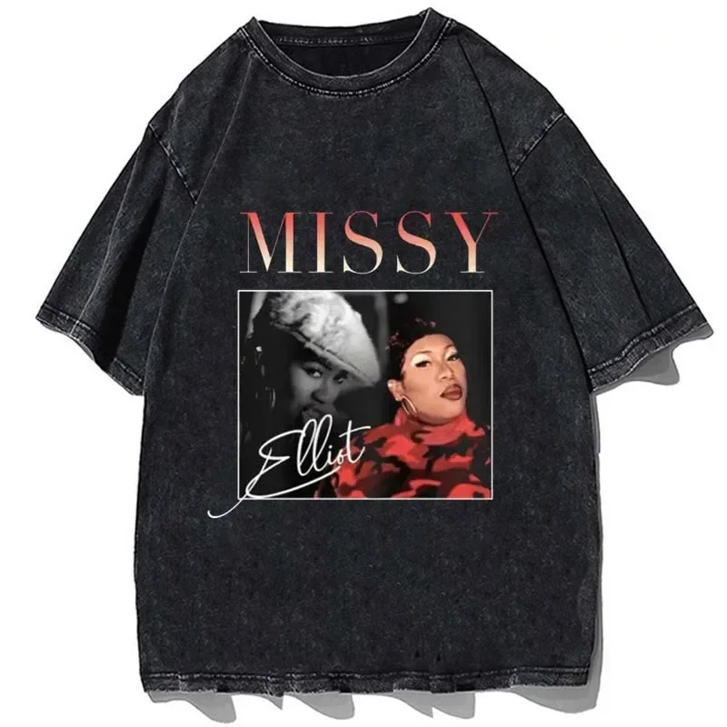 Rapper Missy Elliot Graphic Tshirt Vintage 90s Style T Shirt Fashion Cotton Loose Oversize T-Shirt Summer Men Casual Tees Tops