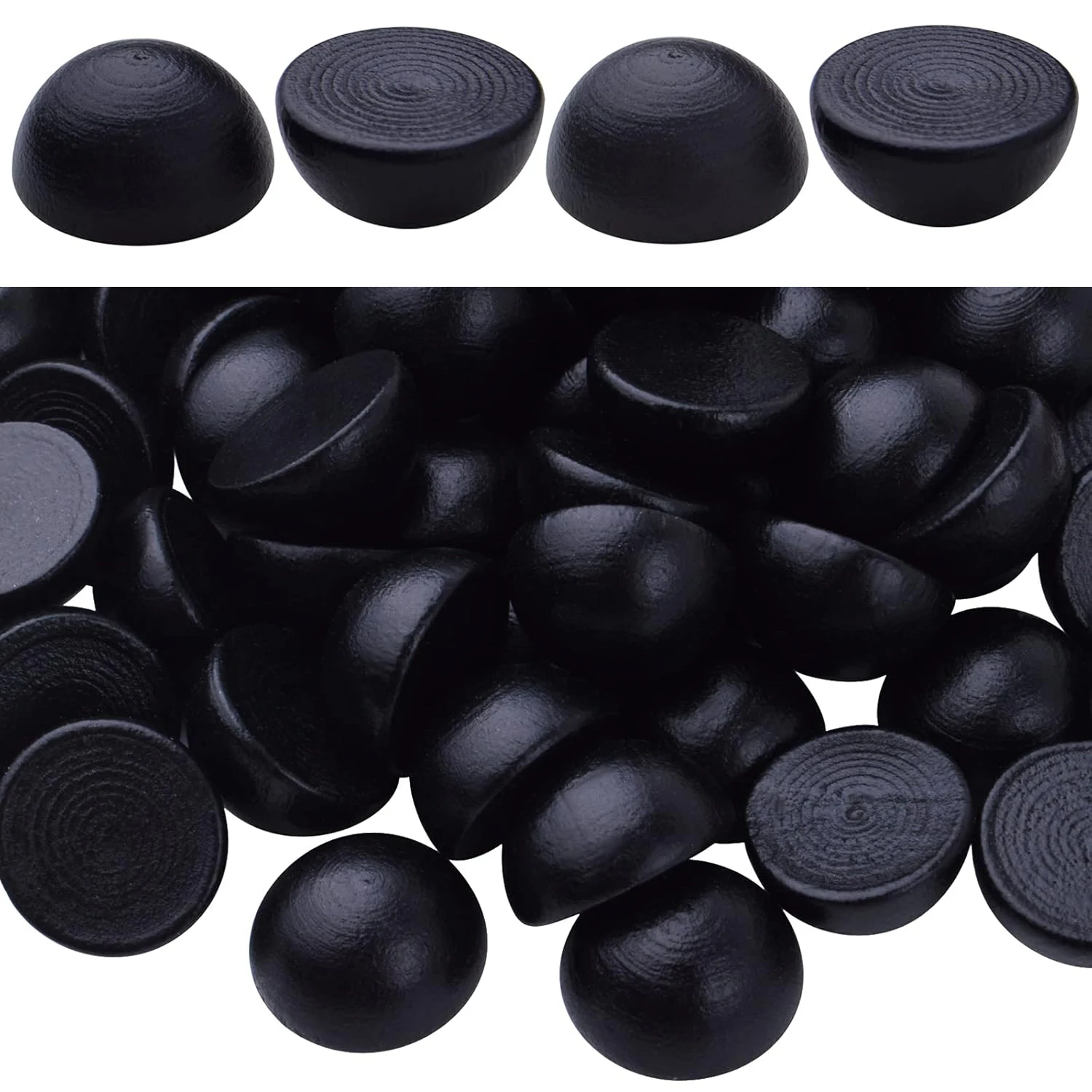 

100 шт. полукруглых необработанных деревянных шариков, натуральные гладкие мини-полусферы, деревянные бусины для поделок и DIY-проектов