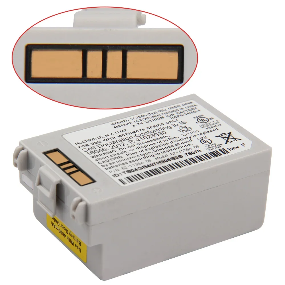 For Motorola Zebra Symbol MC70 MC7090 MC75 MC75A MC75A6 MC75A8 MC7596 Batteries Replacement Battery 4800mAh 82-71364-06