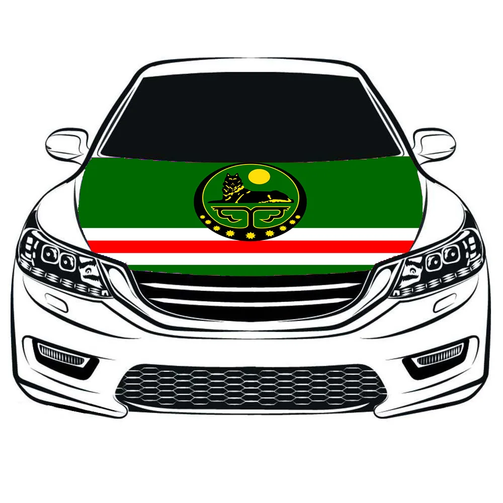 

Chechen flag flags car Hood cover 3.3x5ft/5x7ft 100%polyester engine elastic fabrics can be washed