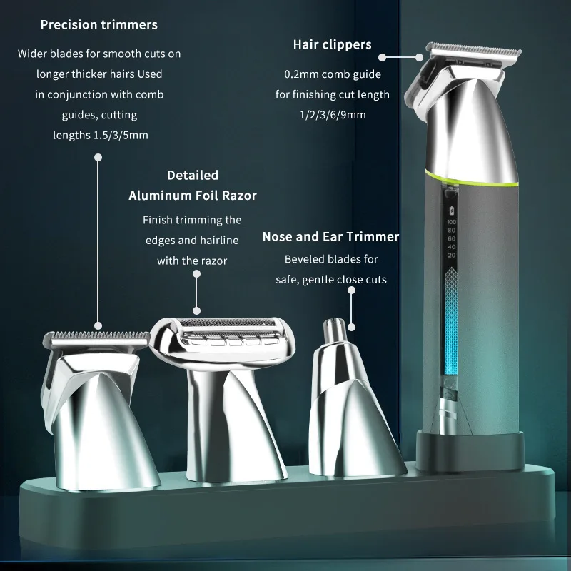 15 in 1 All-In-One Multi-Trimmer, Cordless Grooming Kit Including Beard Trimmer and Nose Hair Trimmer, Waterproof, Gifts for Men