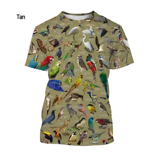 New Cute Bird Insect Graphic T Shirt Fashion 3D Print Casual Short Sleeves Men Women O Neck Loose T-Shirts Novelty Kid Tee Tops