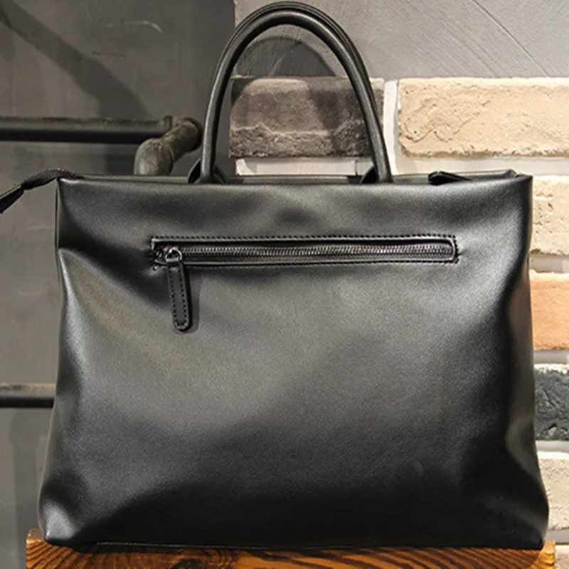 Zakelijke Pu Lederen Heren Aktetassen Met Rits Luxe Handtas Casual Black File Bag Mode Dunne Man Laptop Tas