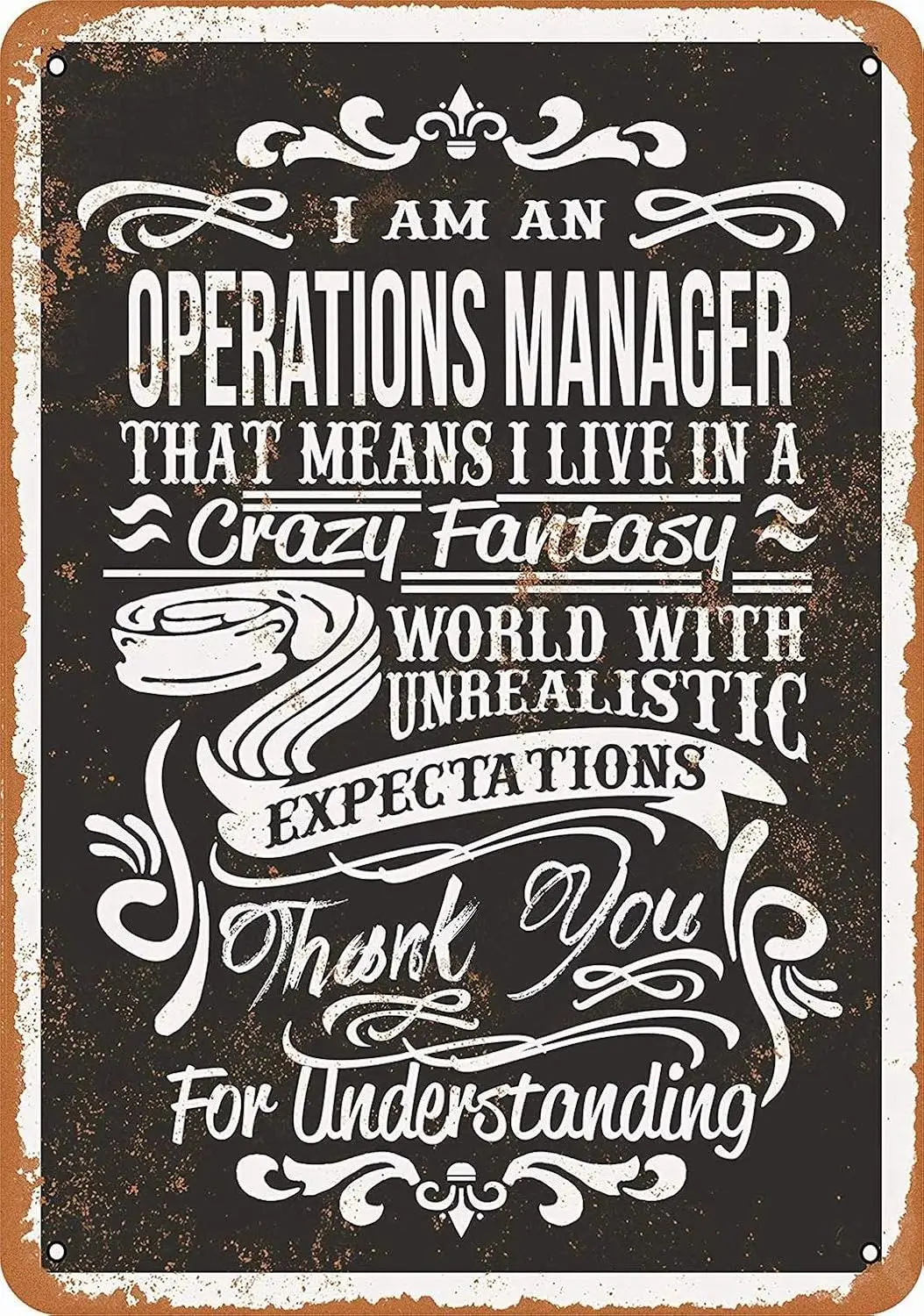 Metal Sign - Crazy Operations Manager Vintage Wall Decor Art-aluminum