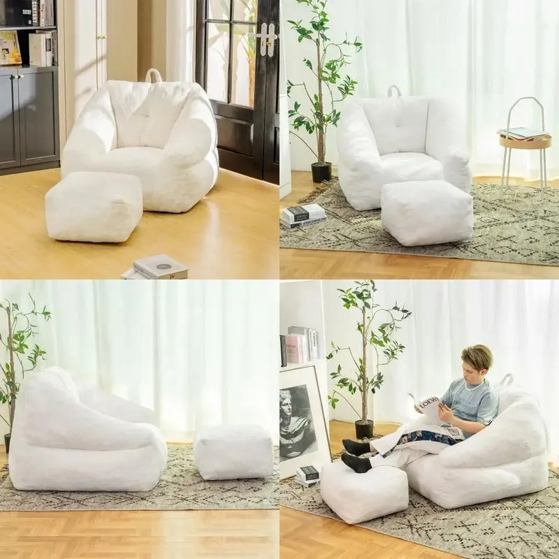 Chair with Ottoman Teddy Upholstered Sofa for Adults and Teens