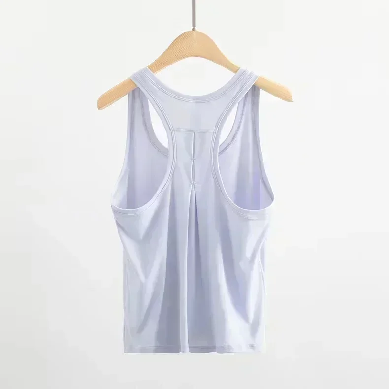 Lemon Women Loose Fit Gym Crop Tank Women Sports Sleeveless Vest Solid Quick Dry Tank Top Running Exercise Ftness Workout Tops