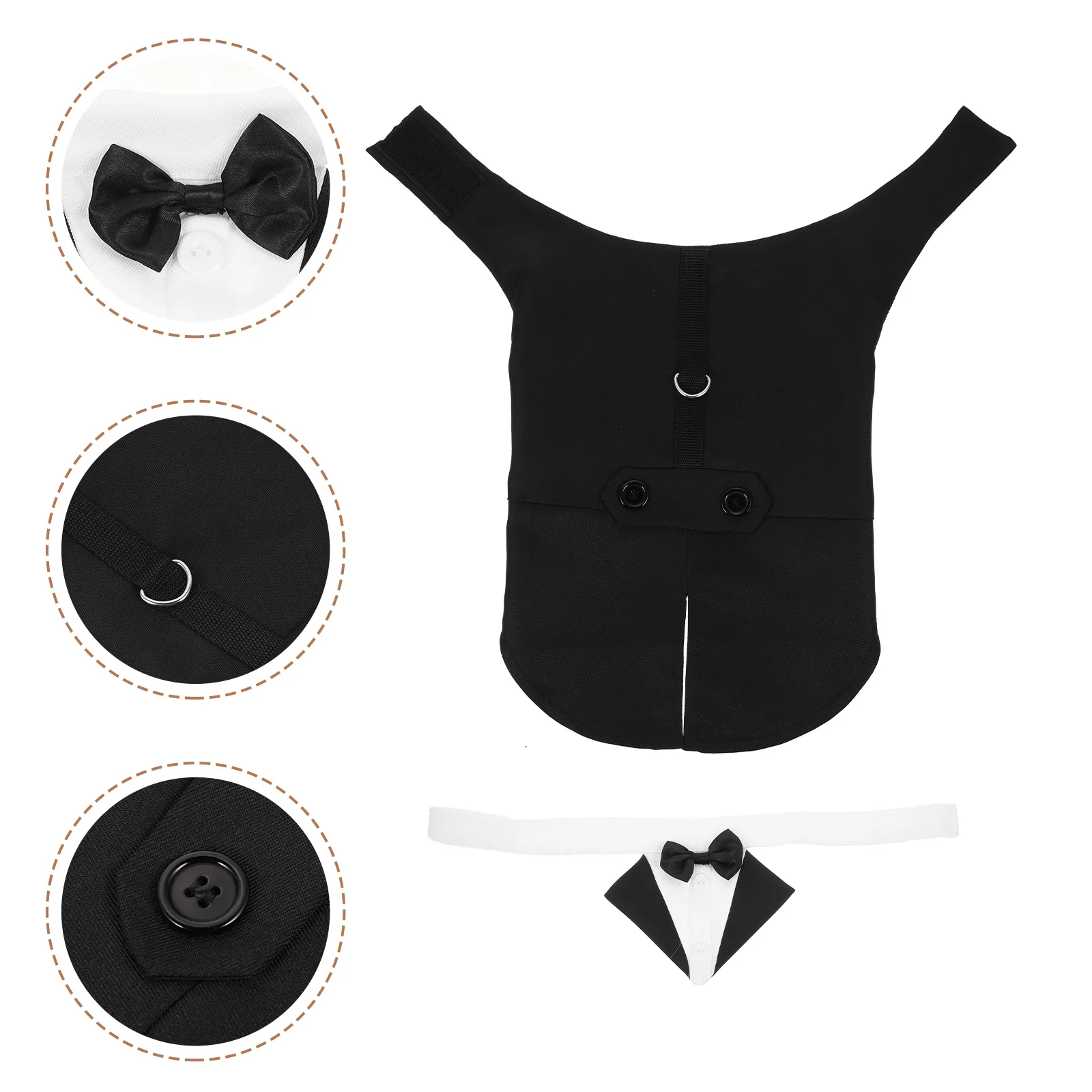 

1 Set Dog Tuxedo Wedding Suit Bandana Bow Formal Pet Costume Accessories For Large Medium Small Dogs Party Birthday Photo Event