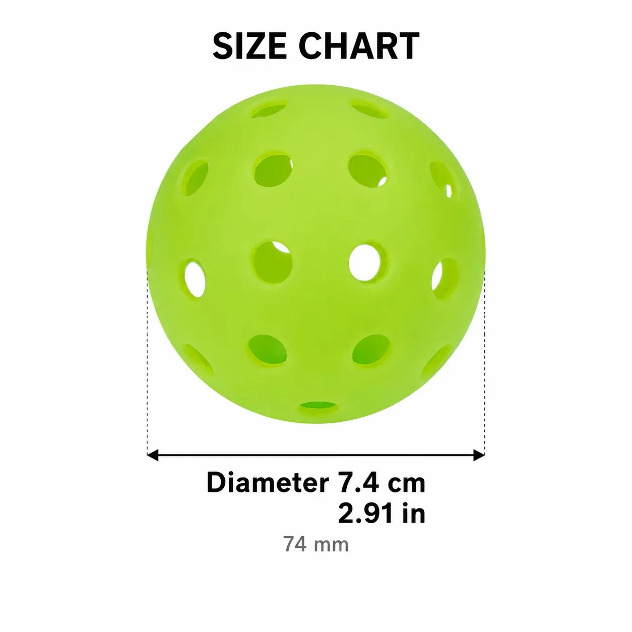 12-teiliges Pickleball-Ball-Set, 74 mm, 40 Löcher, PE-Outdoor-Übungsbälle mit Netzbeutel für Wettkämpfe, Pickleball-Packs. – Detail 6