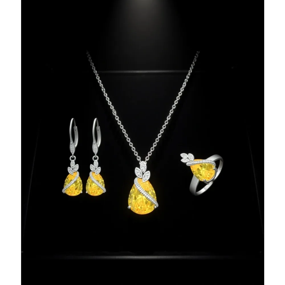 

Элегантный свадебный ювелирный набор для женщин: колье, серьги, браслет. Подарок на день рождения, День святого Валентина, День матери, Рождество, выпускной.