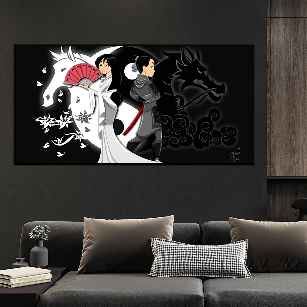 

Disney Mulan Ying Yang Painting Modern Cartoon Wall Art Canvas Poster Print Living Room Kids Room Home Decor Pictures Cuadros