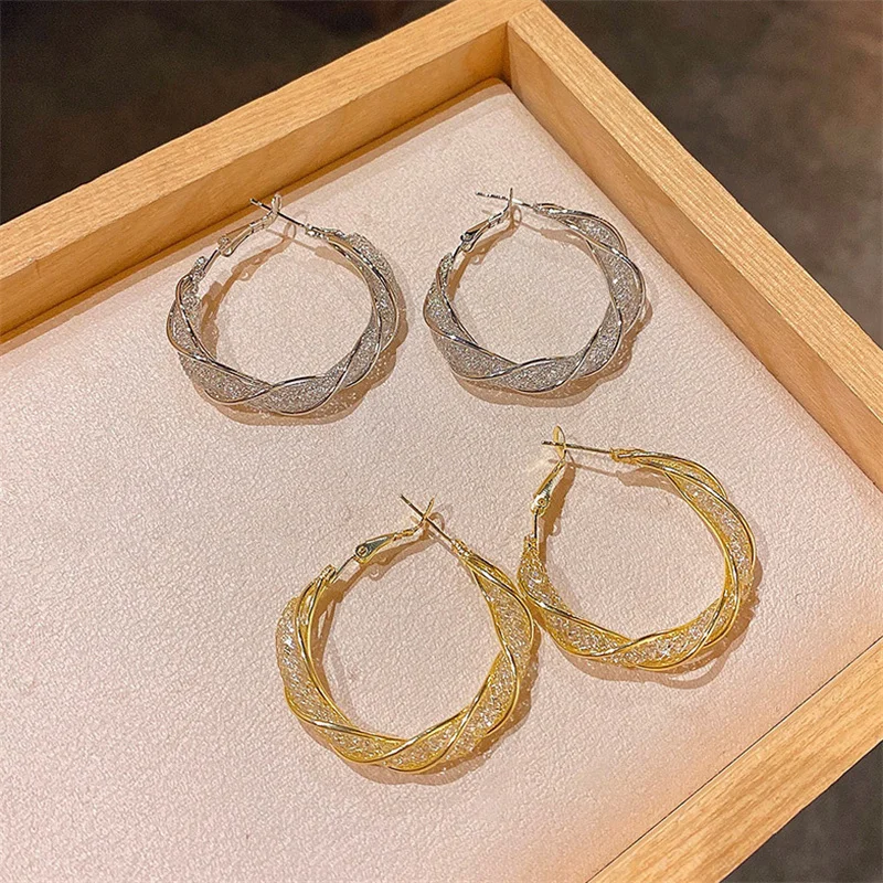 Minority Design Wrapped Metal Earrings For Women Korean Personalized Earrings image 4