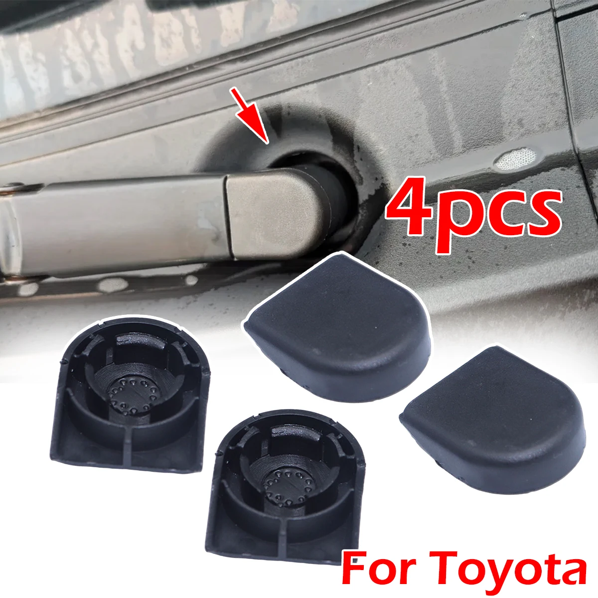 

4PCS Car Front Windscreen Wiper Arm Nut Cap Bolt Cover For Toyota Auris Yaris Corolla E170 Windshield Window Blade Accessories
