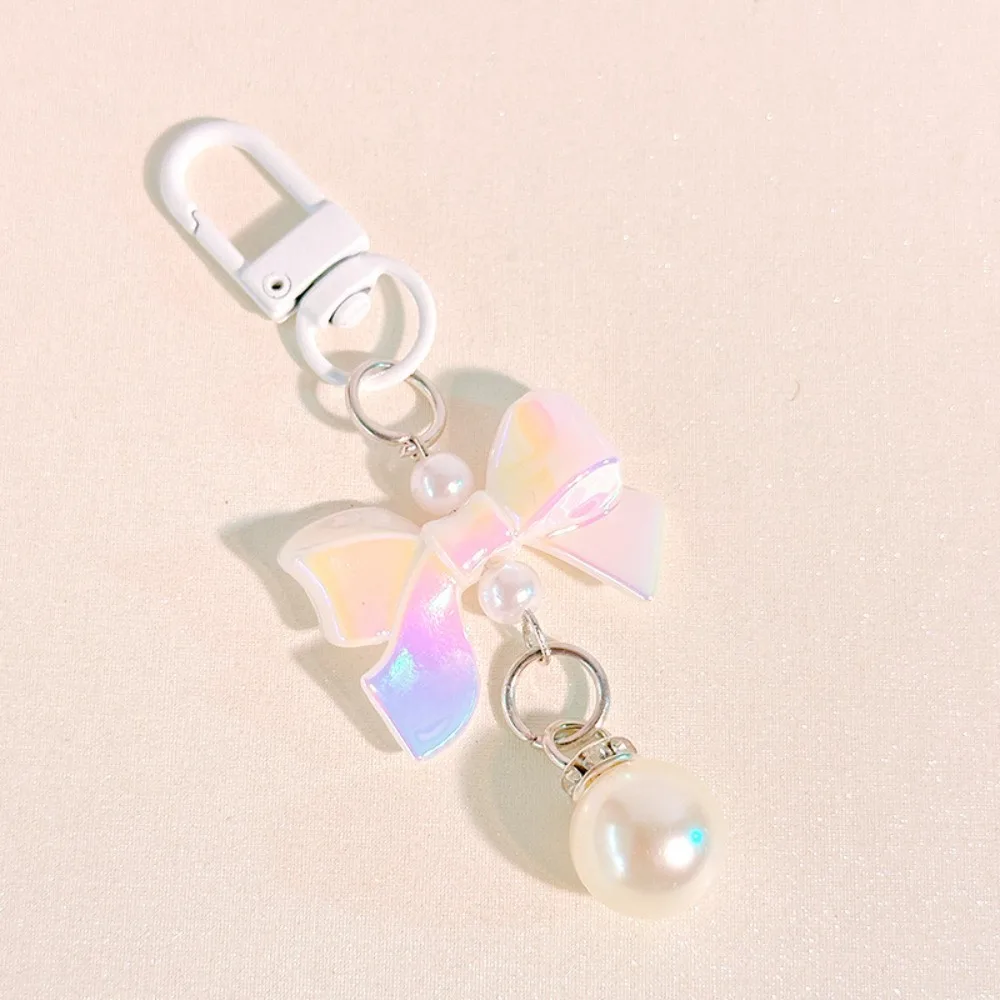 Bonbonfarbener Schlüsselanhänger mit Schleifenknoten, Schleifenknoten-Schlüsselring, Knoten-Accessoires, Schlüsselanhänger mit Schleifenknoten-Imitation, Taschendekoration – Detail 1