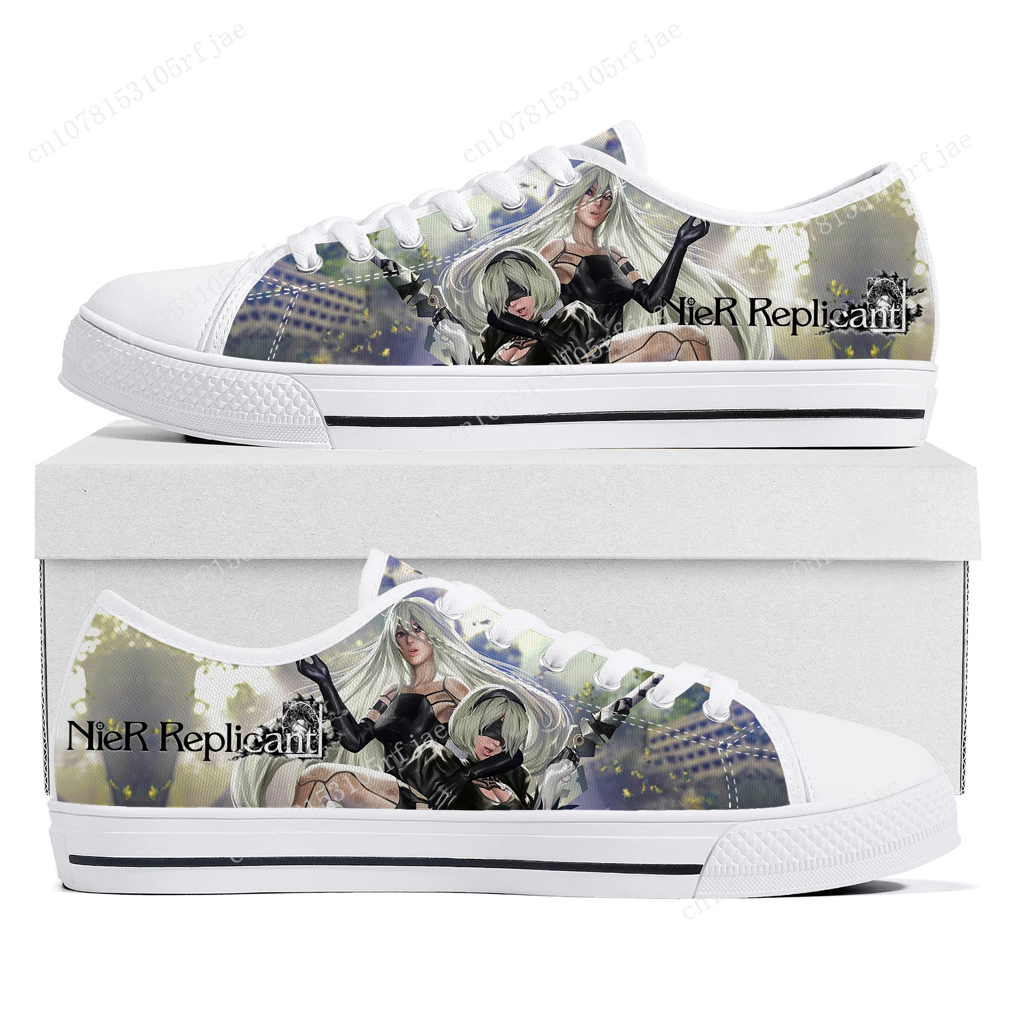 

Nier Replicant Low Top Sneakers Cartoon Game Womens Mens Teenager High Quality Fashion Canvas Sneaker Couple Custom Built Shoes