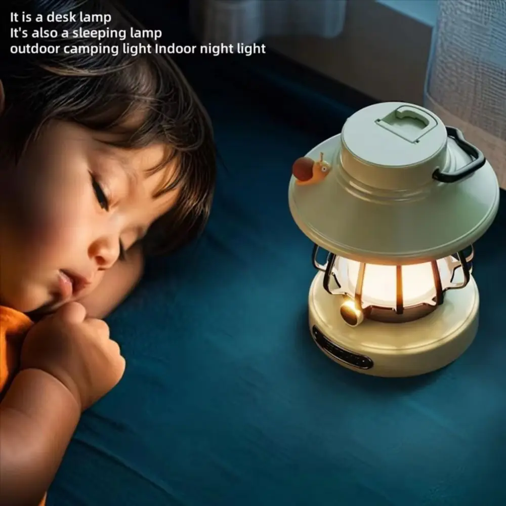 

Hanging Retro Camping Lamp Waterproof Night Light Tent Lamp Energy Efficient 3 Colors Dimming Emergency Survival Lights Yard