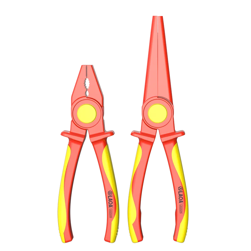 LAOA Solid insulated plastic pliers 1000V high voltage resistant non-slip handle insulated wire pliers needle-nose pliers image 5
