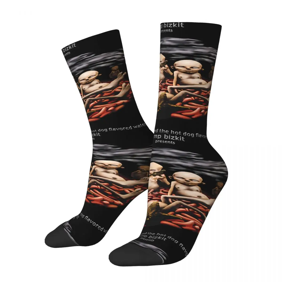 Crazy compression Badass Sock for Men Harajuku Limp Bizkit Seamless Pattern Crew Sock Casual