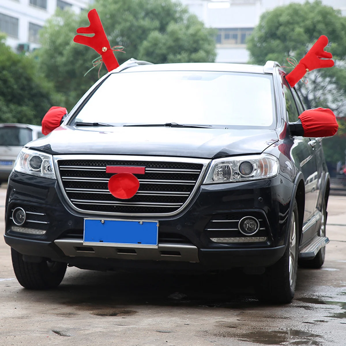 

1Set Reindeer Antlers Decoration Premium Fabric Car Christmas Ornament Easy Install No Tools Needed for Holiday Fun