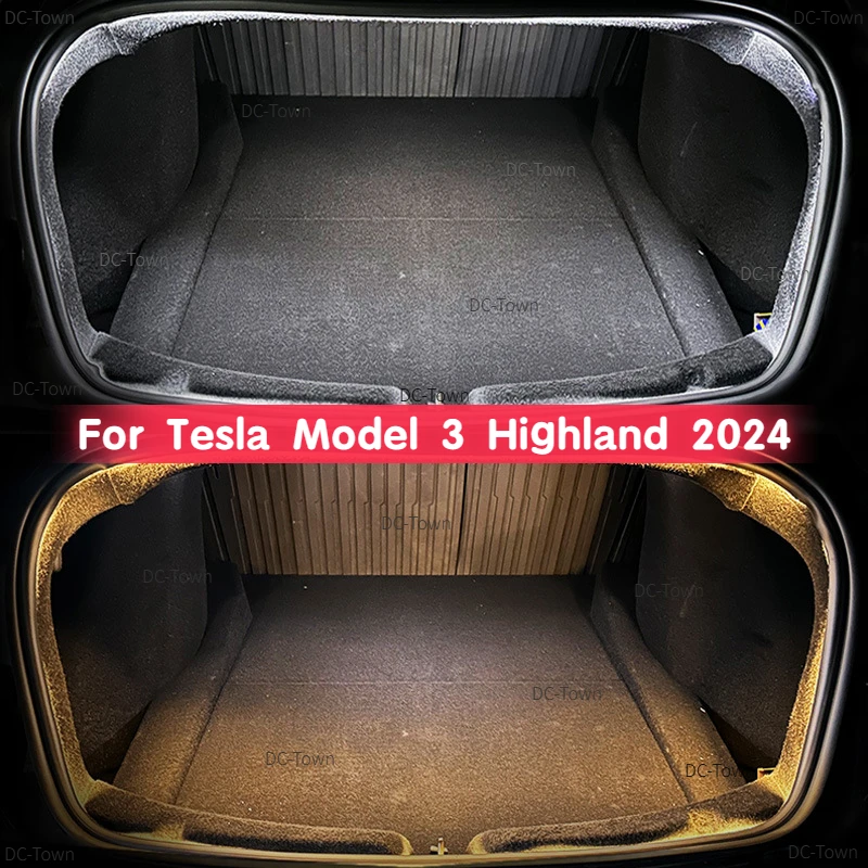 For Tesla Model 3 Highland 2024 Brighten LED Light Strip Rear Trunk Neon Strip Ambient Light Flexible Car Lights Accessories