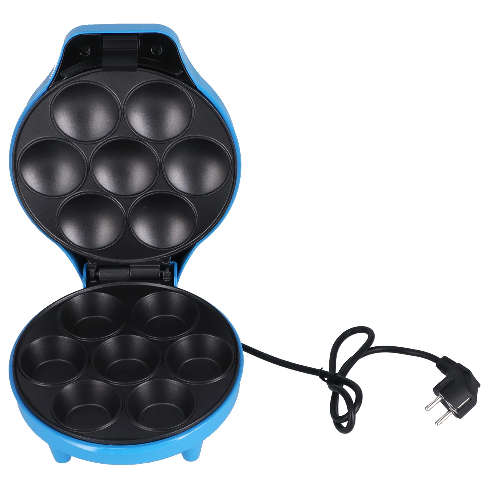 Máquina multifunción para hacer desayuno, máquina para hacer rosquillas de 7 agujeros, taza calefactora de doble cara, fabricante de pasteles, 1200W