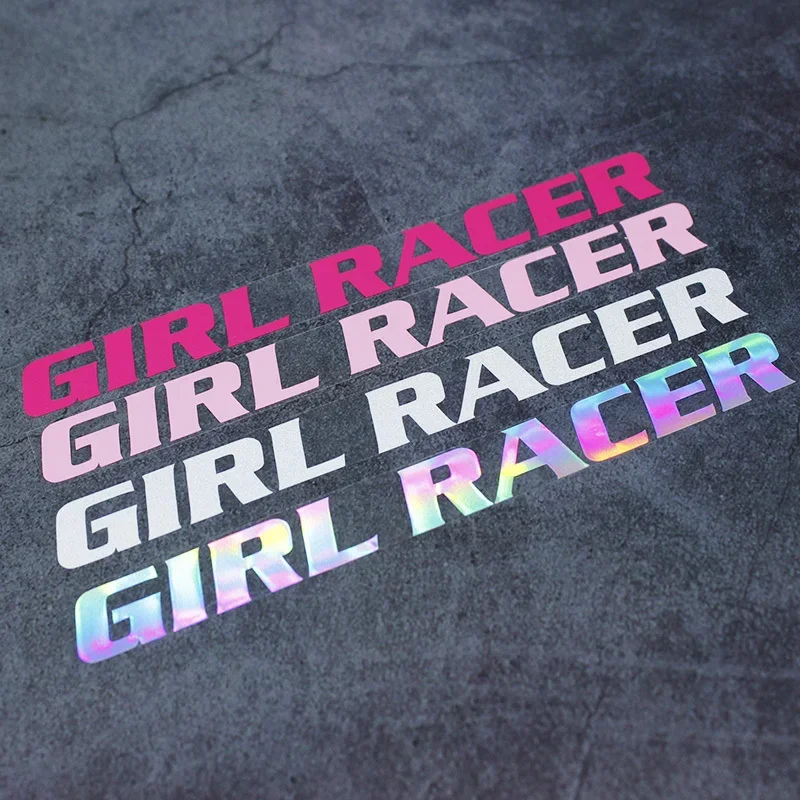 

Multicolor Girl Racer Text Stickers, Waterproof Vinyl Decals for Car Motorcycle
