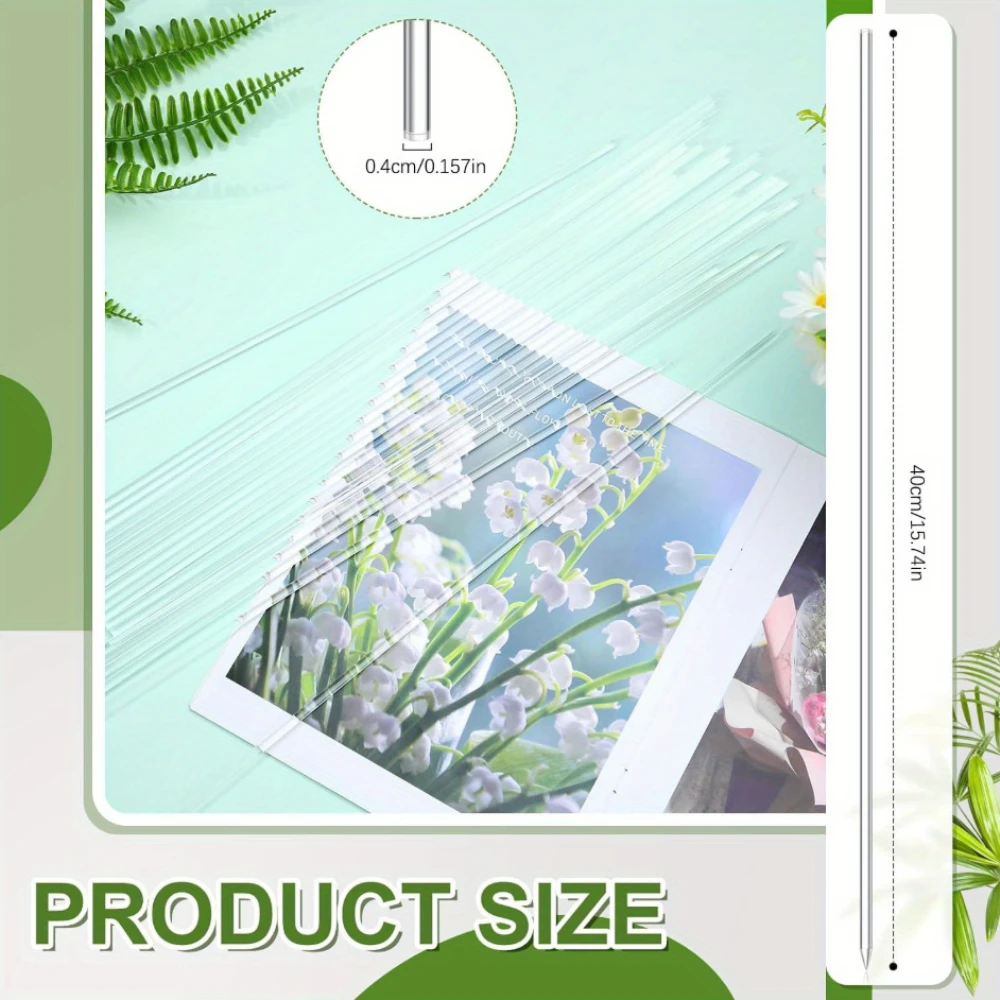 15.6 Inch Clear Acrylic Plant Stakes for Garden Orchid Clear Plant Sticks for Home And Garden