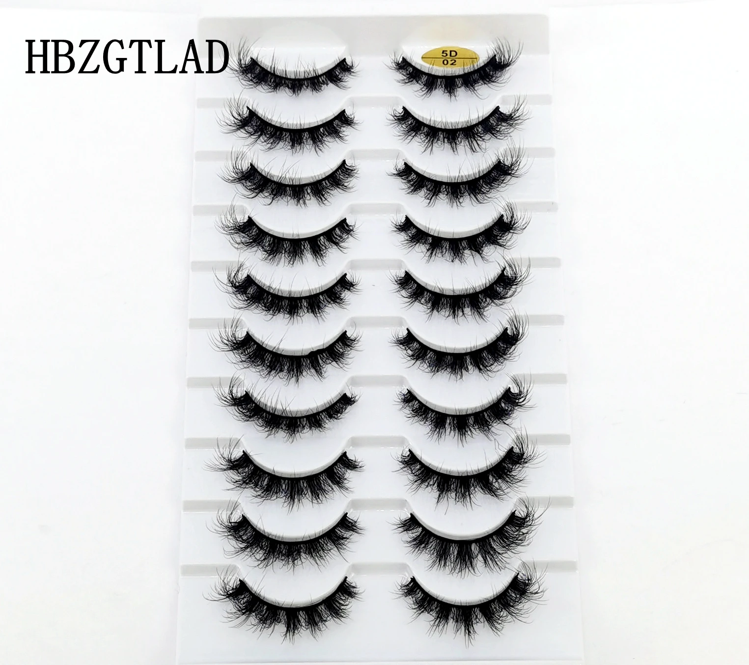 New 10 Pairs False Lashes 5D Faux Mink Lashes Fluffy Soft Volume Natural Eyelashes Cross Eyelashes Lashes Reusable Makeup cils