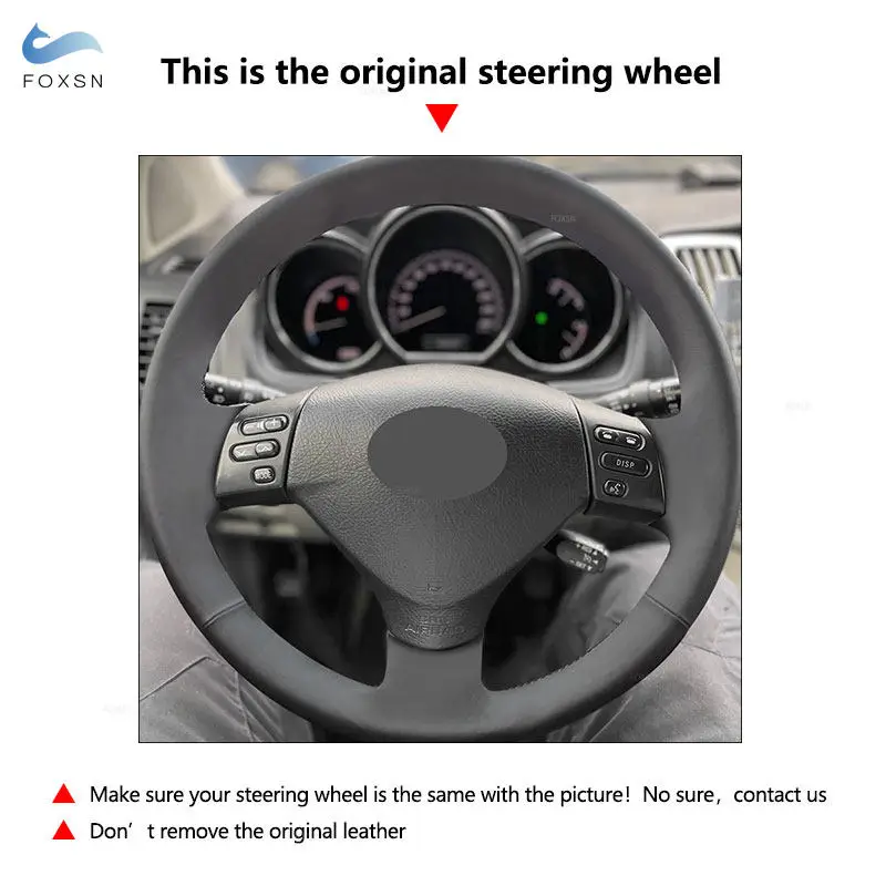 Car Steering Wheel Cover Microfiber Leather Trim For Lexus RX330 RX400h RX400 2004-2007 For Toyota Corolla Verso Camry 2004-2006