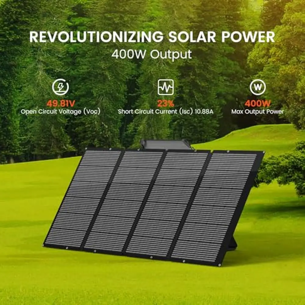 400W Foldable Solar Panel Charger with Adjustable Stand Case High Energy Output Monocrystalline Technology Waterproof & Durable