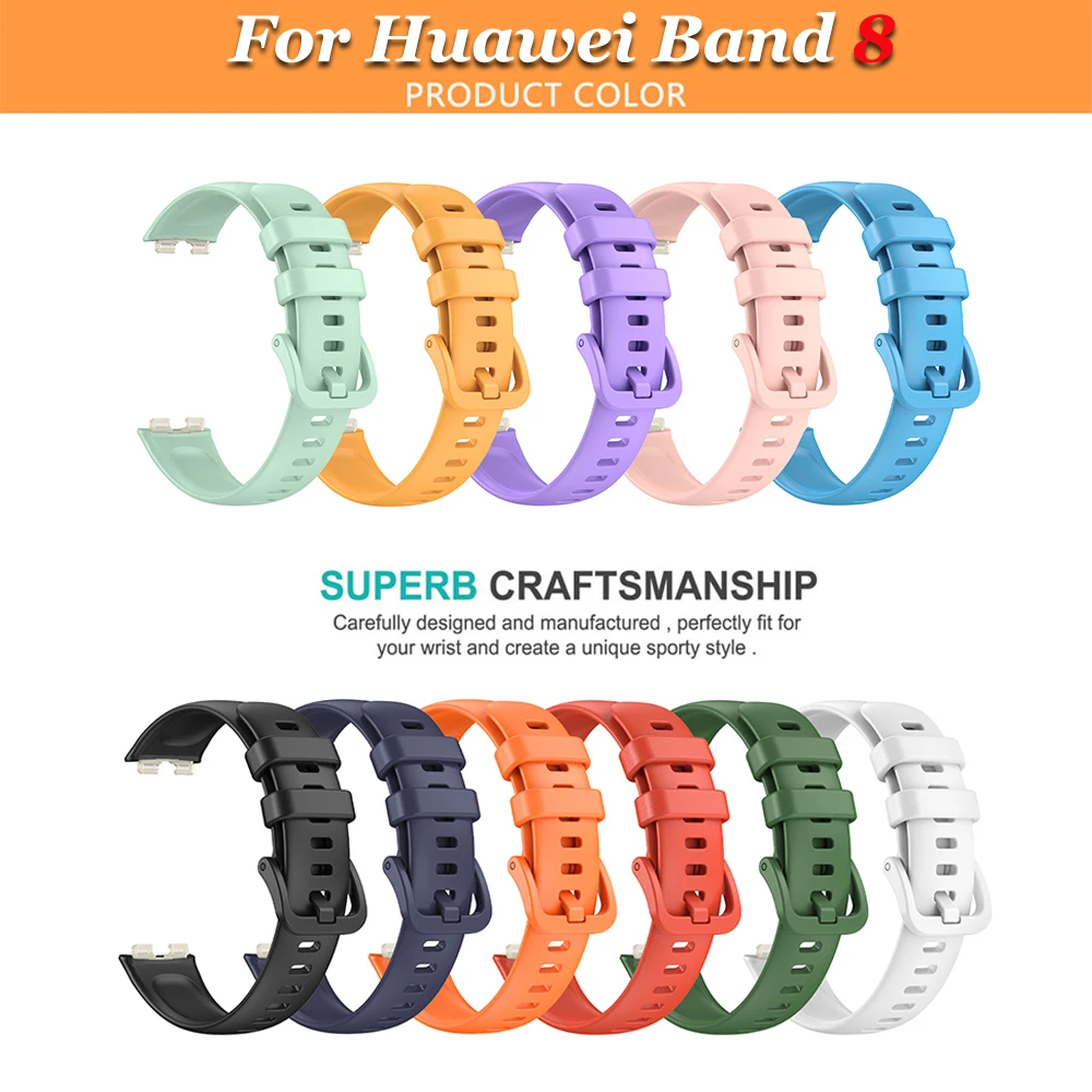 Replacement Strap For Huawei Band 8 Strap Silicone Watch Strap For Huawei Band 8 Correa Bracelet