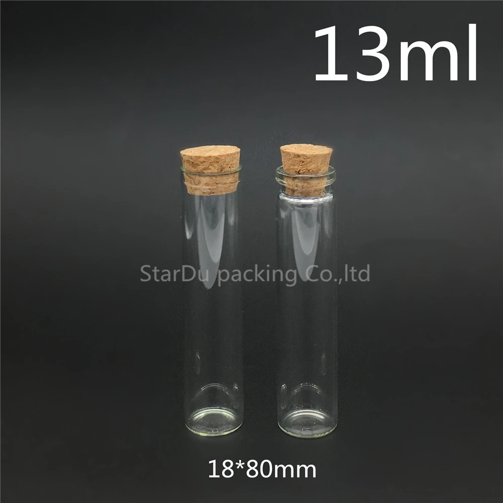 Free Shipping 1000pcs 13ml 18*80mm Wishing Glass Bottle With Cork ,High-quality 18cc Glass Vials Display Bottle Wholesale