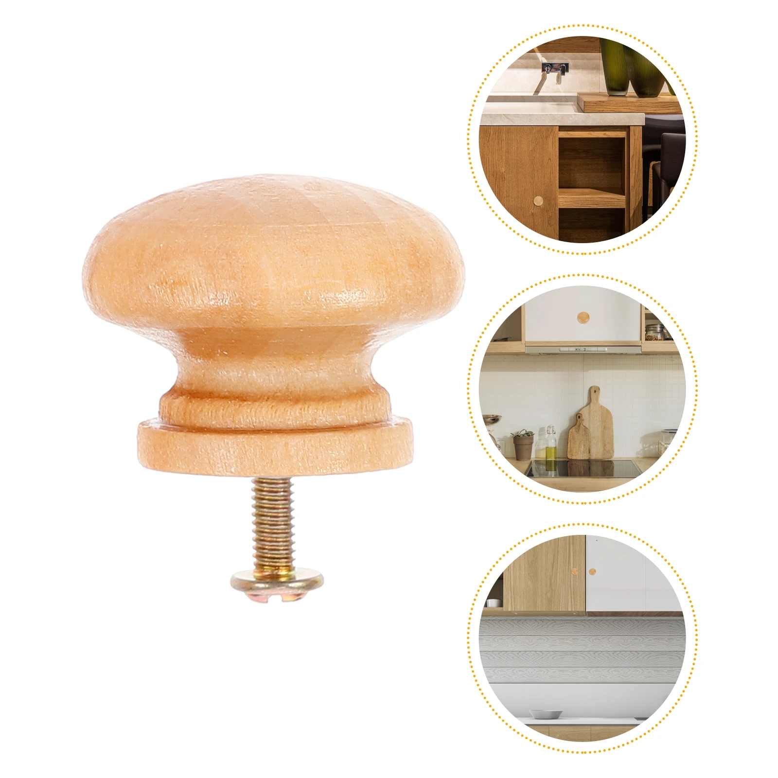 

24pcs Wooden Drawer Handles Furniture Hardware Round Pulls Single Hole Cabinet Knobs Wardrobe Accessories Durable Practical Easy