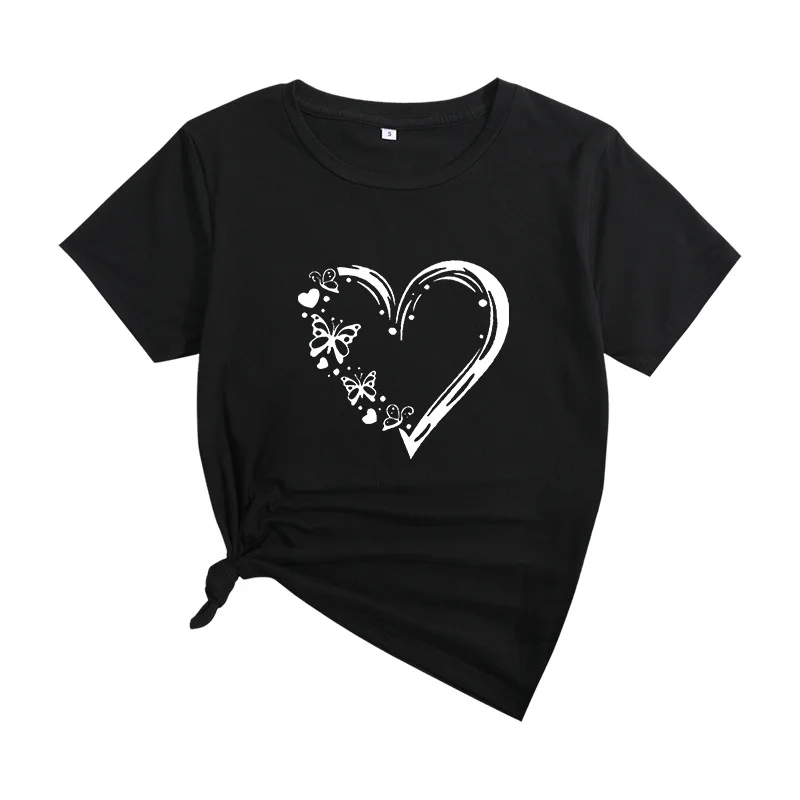 Femmes décontracté rond Ne T-shirt lettre imprimer taille américaine haut confortable coton matériel automne Faion dames Dr