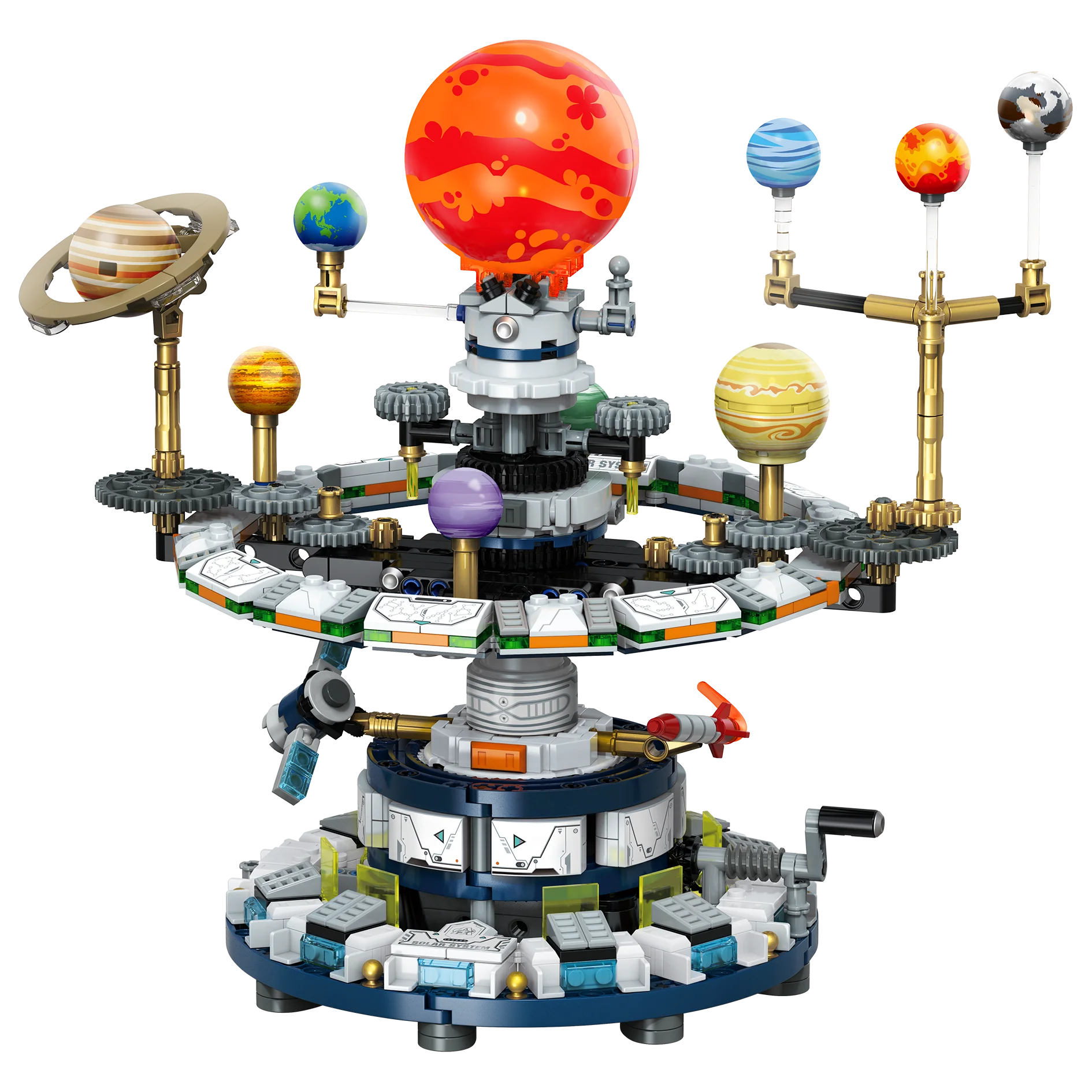 الكون بين النجوم النظام الشمسي الدورية اللبنات الشمس الأرض الفضاء سلسلة تعليم العلوم تجميع الطوب لعبة طفل صبي