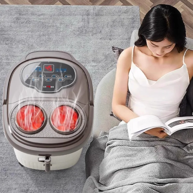 Fumigation Foot Bath with Massage Bath Electric Automatic Heating Footbath Machine Constant Temperature Foot Spa Bath for Home